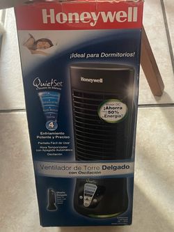 Honeywell QuietSet 12.99"H 4-Speed Tower Fan, Black (HTF210B)
