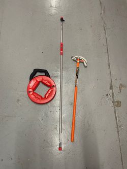 Electricians Tools- Milwaukee Fish tape & mid flex sticks, Klein 1/2 conduit bender