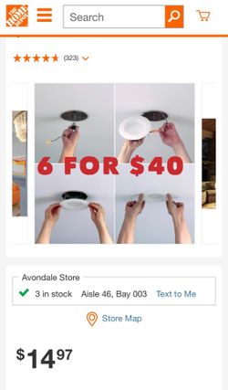 Pack of 6 - 6" White Recessed Ceiling Light Retrofit