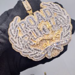 Dual Tone 14K Gold Plated "Roadrunna" Pendant