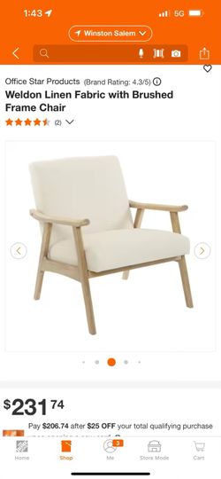 Weldon Linen Fabric with Brushed Frame Chair