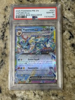 Vaporeon ex - 023/131 (Prismatic Evolutions Stamp) PSA 10