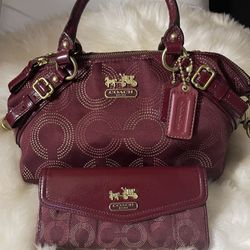 Authentic Coach Bag With Matching Wallet 