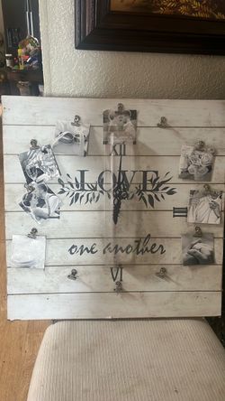 Rustic Wood Photo Clip Board Wall Decor