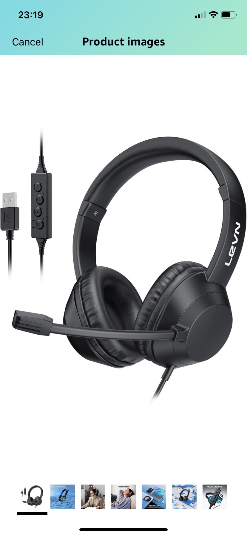 Headset with Mic, USB Headset with Microphone for PC, Headset with Microphone for Pc with Noise Canceling Microphone for Laptop, USB Headset for Work