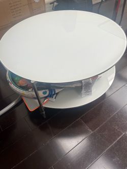 Round glass coffee table