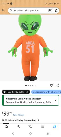 Adult. Alien Costume . 2 Available