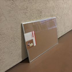 One New Cork Bulletin Board, Aluminum Frame, 3'W x 2'H (Sealed in Plastic) Corkboard