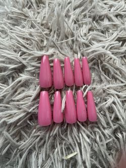 Long Light Pink Press On Nails