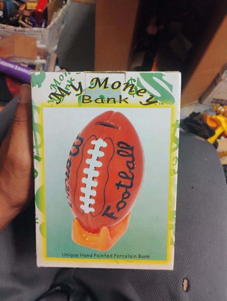 Vintage Football Money Bank 2 Dollar Deal !
