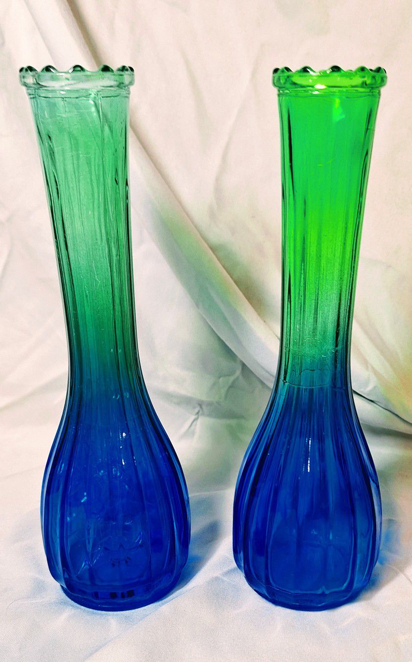Gorgeous Green And Blue Vintage Depression Glass 3 PC Set