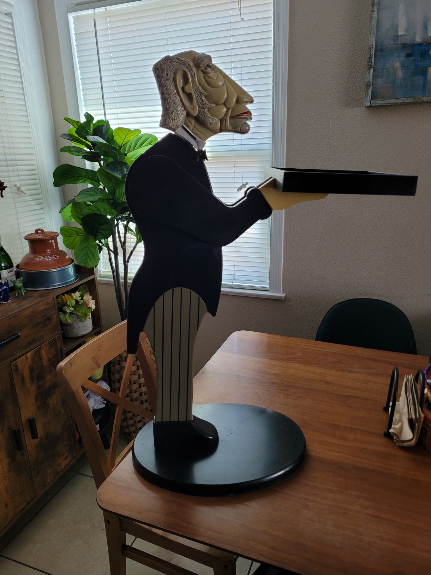 Vintage James the butler serving tray side table stand $180