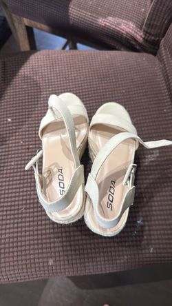 High heels, beige brand soda, shoes