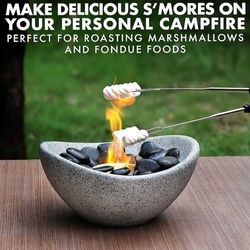 Table top fire pit bowl and its made out of concrete