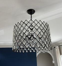 19" Pottery Barn Clarissa Crystal Round Chandelier