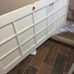 32 in. x 80 in. Clear Glass 15-Lite True Divided White Finished Solid French Interior Door Slab