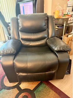 Black Faux leather recliner chair