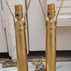 2 Vintage Brass Lamps .. Rare Find .. Must See ..  ...