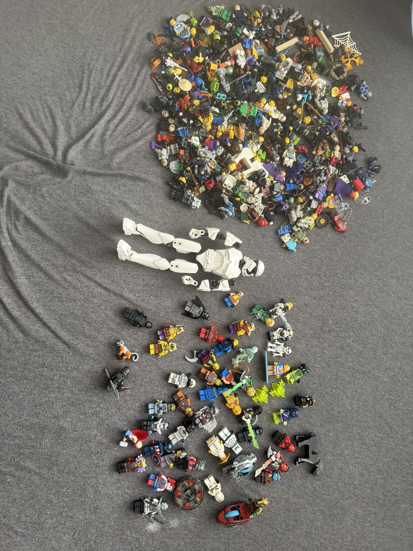 150+ LEGO Minifigure Lot – Ninjago & Superheroes, Clean & Complete