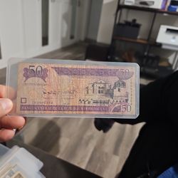 Diminican Republic Old 50 Pesos. 