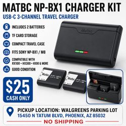 Matbc NP-BX1 USB-C Travel Charger Kit with 2 Batteries for Sony Cyber-shot RX100 HX300 HX90