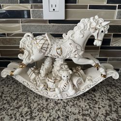 Porcelain Holiday Rocking Horse 