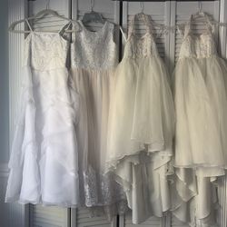 4 David’s Bridal Flower Girl / Little Bride Dresses SZ 3, 4, 6, 7 