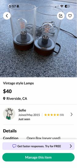 Vintage style lamps
