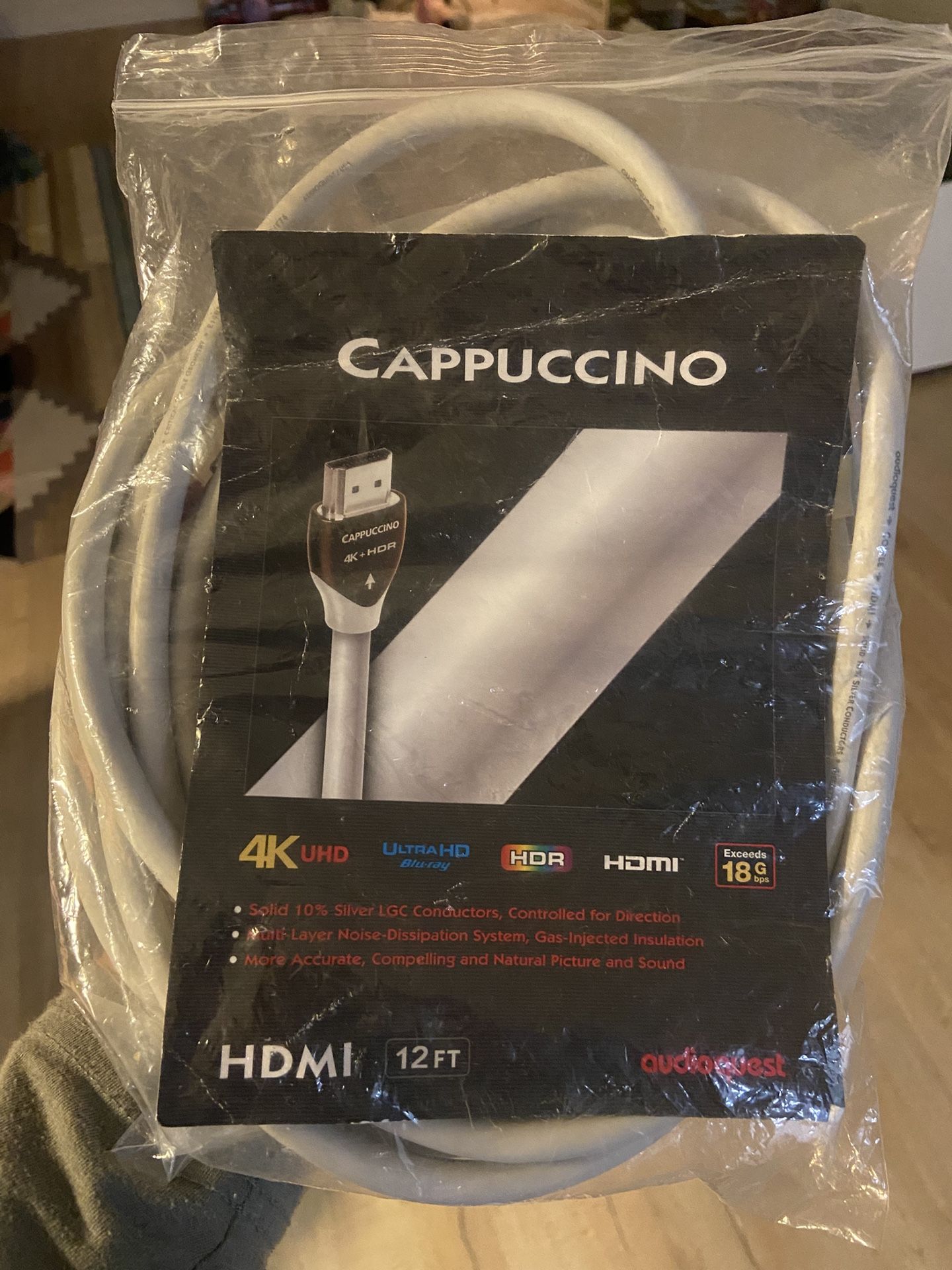 AudioQuest Premium 4K HDMI Cable Coffee Cappuccino 18 Gbps 10% Silver