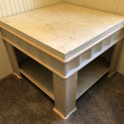 Three matching Faux stone tables /  living room set