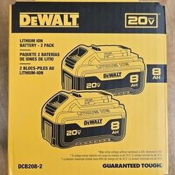 Dewalt 20V 8Ah Batteries 2 Pack