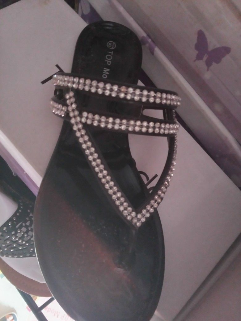 Thong Rhinestone Woman's New In Box Size 6