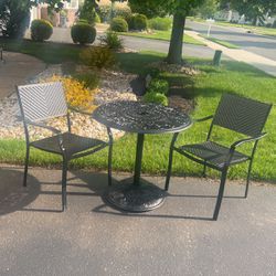 Bistro Table -Wrought iron  table & Two Chairs I
