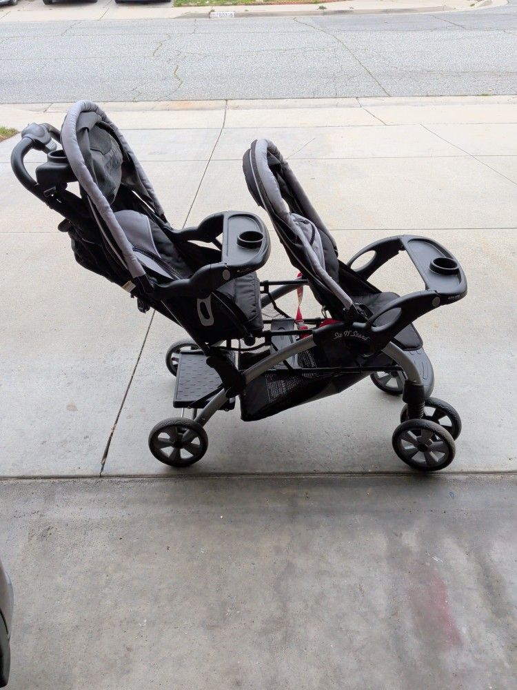 Sit And Stand Double Baby Stroller