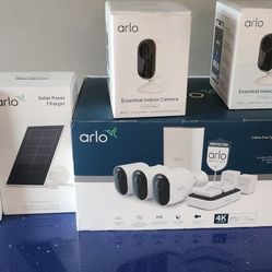 Arlo Outdoor/Indoor Security Cameras with Solar Panel Chargers