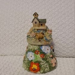 Yankee Candle Holder Tropical Birds Includes One Tea Light Candle 6" H X 4" W