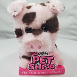 Justice Pet Shop AVERY Pink Pig with Brown Spots HTF Retired 6” NIB