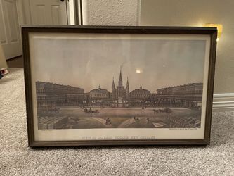 Old vintage picture of Jackson Square in New Orleans