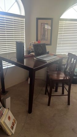 Dark Brown Tall Bar Table with Chair