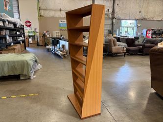 Mixed Finish 6 Tier Open Back Twisted Bookshelf