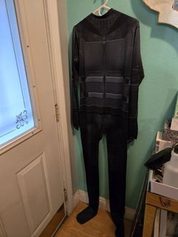 Black Super Hero Zip Up Costume..Size XXL Adult Stretchy Material..Brand New!