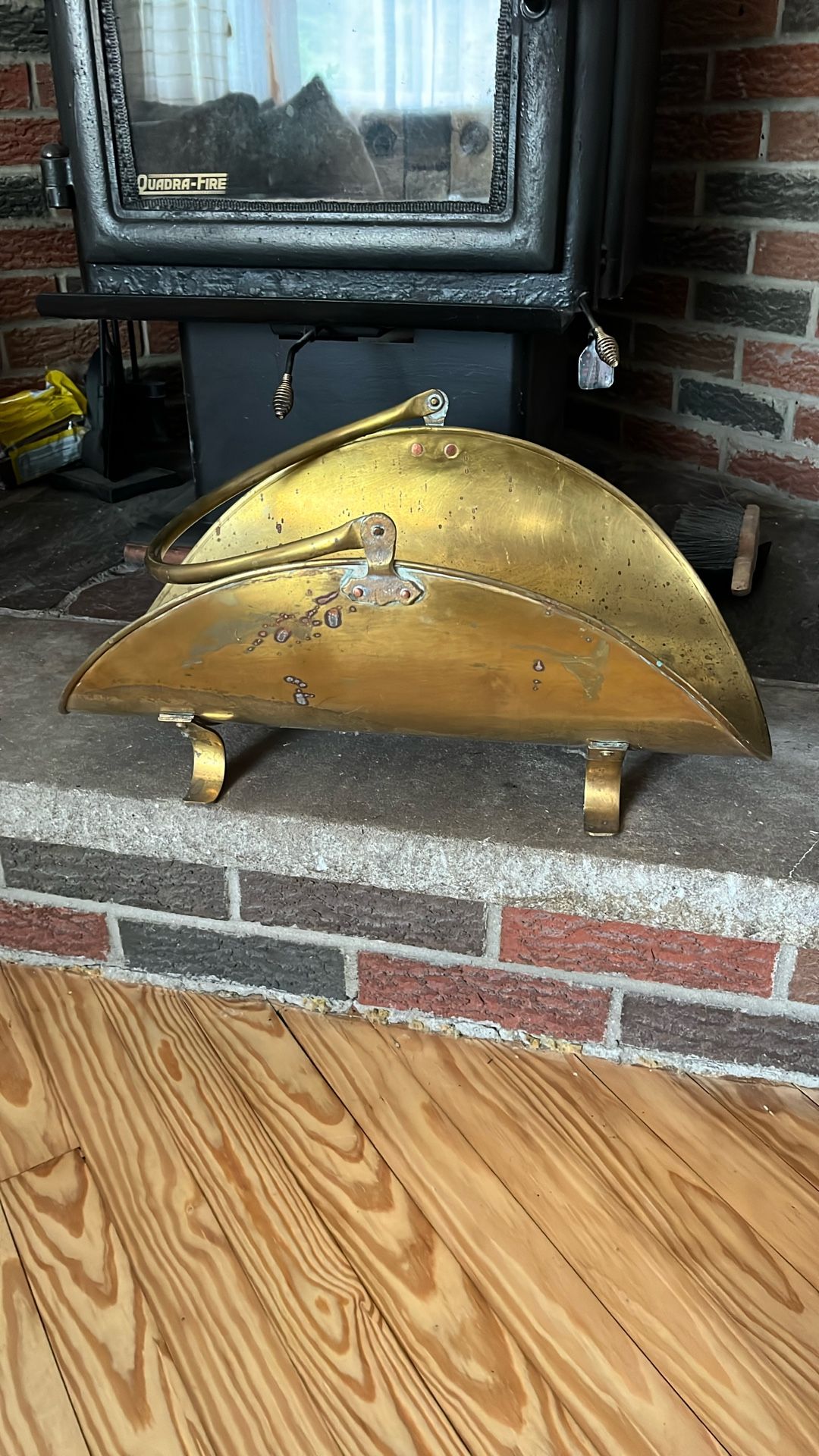 Antique Brass Log Holder