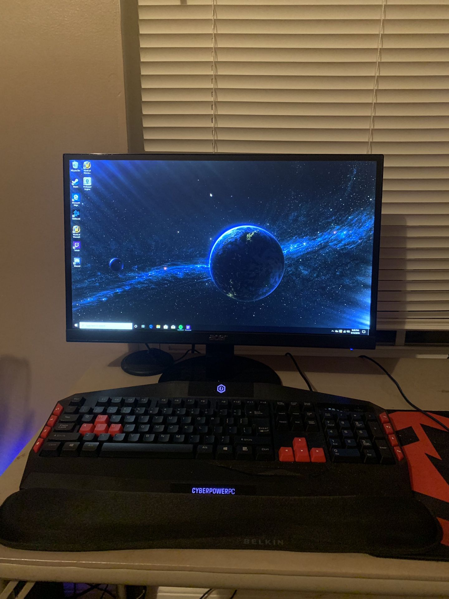 Gaming computer setup