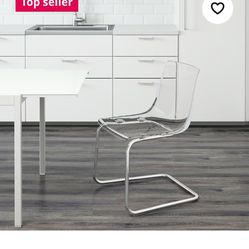 2- Ikea Clear Dining Chairs 