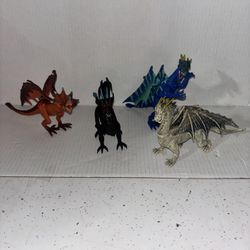 8" Kid Galaxy Dragon Action Figures Lot of 4