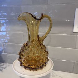 Italian Vintage amber Glass Pitcher