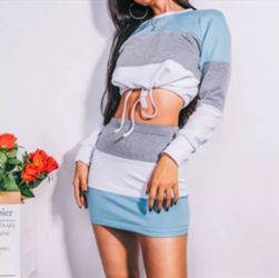 2 piece halter top and skirt