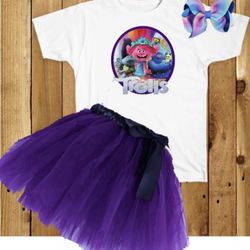 Trolls 4T Party Outfit Tutu Set Custom