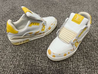 Louis Vuitton LV Trainer Sneakers White Yellow Polka Dot