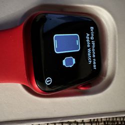 Red Apple Watch  41MN   Sports Band With Charger 